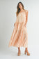 Ruffle Strappy Shoulder Tiered Midi Dress - Orange