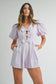Triple Bow Romper - Lavender