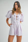 Triple Bow Romper - Lavender
