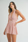 Cut Out Halter Romper - Light Pink