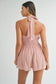 Cut Out Halter Romper - Light Pink
