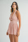 Cut Out Halter Romper - Light Pink