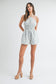 Floral Halter Neck Romper - Blue