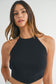 Tie Knit Halter Top - Black