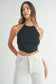 Tie Knit Halter Top - Black