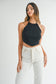 Tie Knit Halter Top - Black
